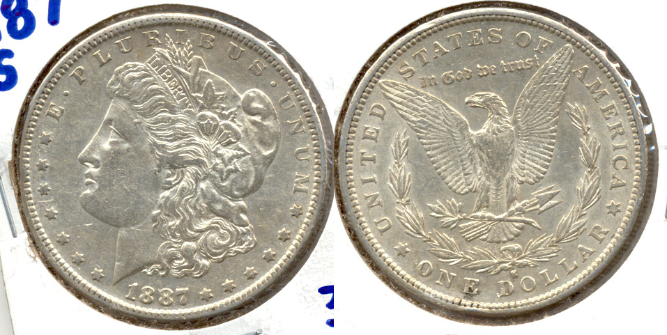 1887-S Morgan Silver Dollar AU-50 b