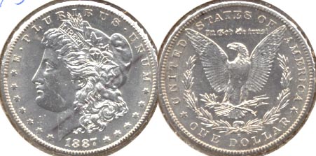 1887-S Morgan Silver Dollar MS-60