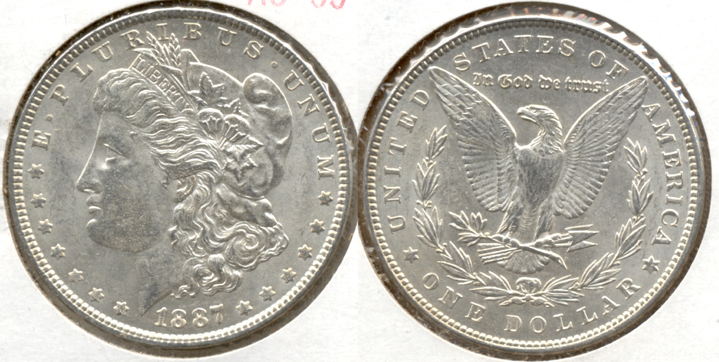 1887 Morgan Silver Dollar AU-55 e
