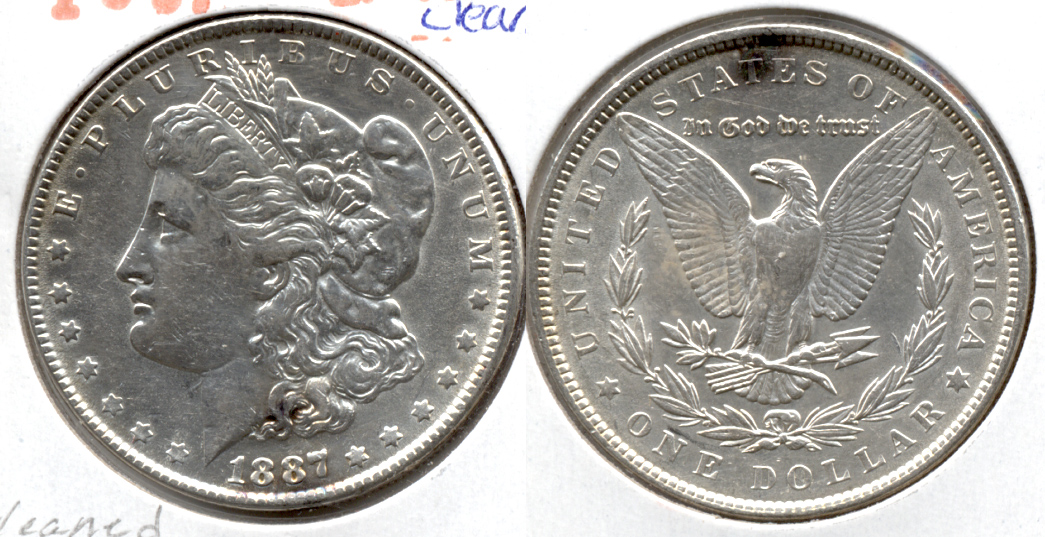 1887 Morgan Silver Dollar EF-40 #l Cleaned
