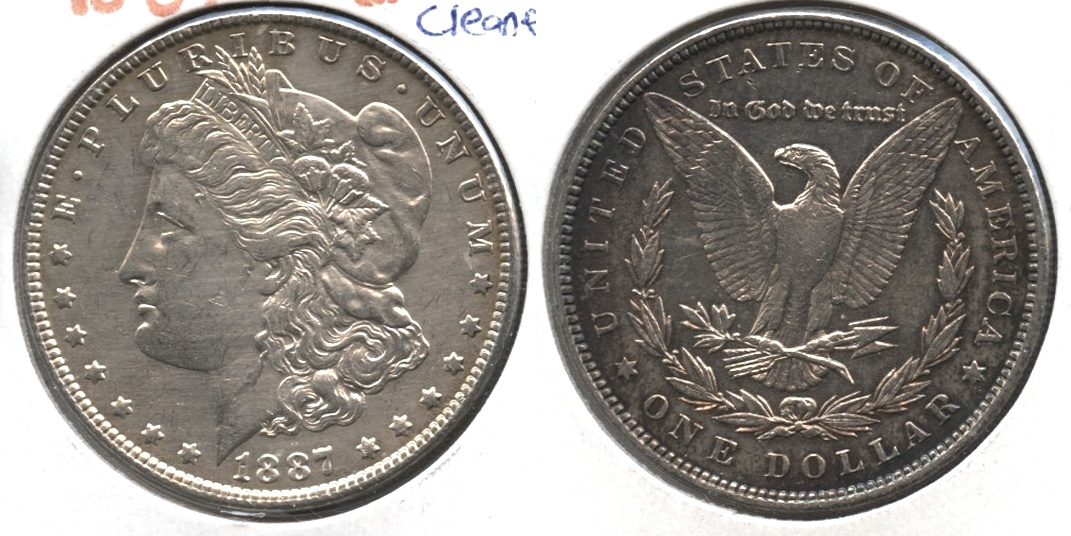 1887 Morgan Silver Dollar EF-45 #d Cleaned