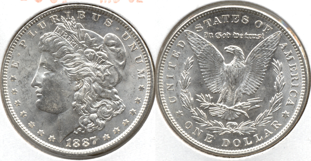 1887 Morgan Silver Dollar MS-62