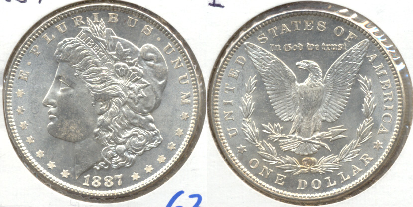 1887 Morgan Silver Dollar MS-63 d