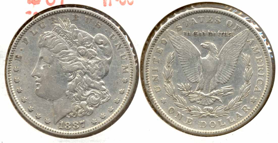 1887 Morgan Silver Dollar VF-30 d