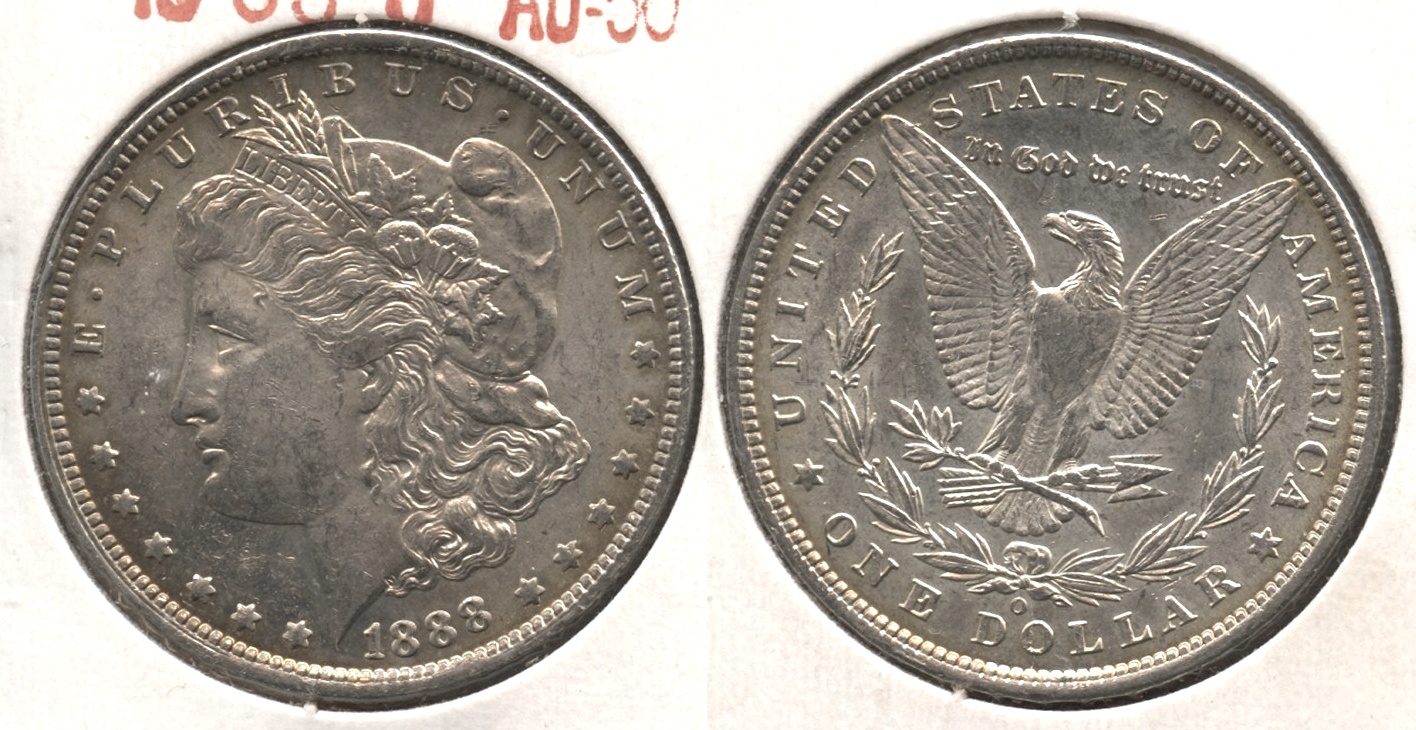 1888-O Morgan Silver Dollar AU-50 #a