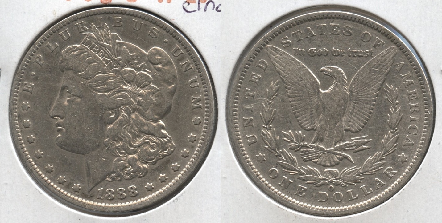 1888-O Morgan Silver Dollar VF-20 #b Cleaned