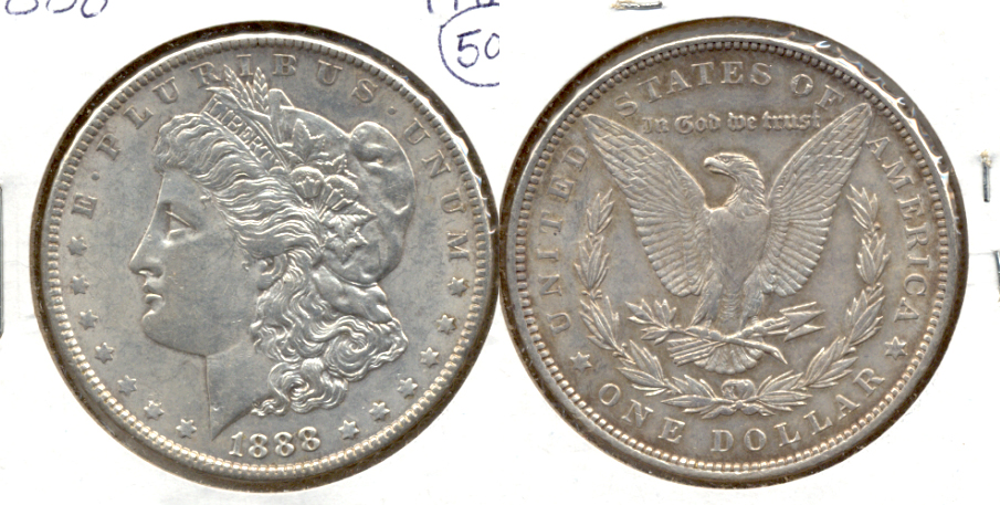 1888 Morgan Silver Dollar AU-50