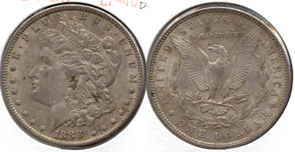 1888 Morgan Silver Dollar EF-40 m Bit Dirty