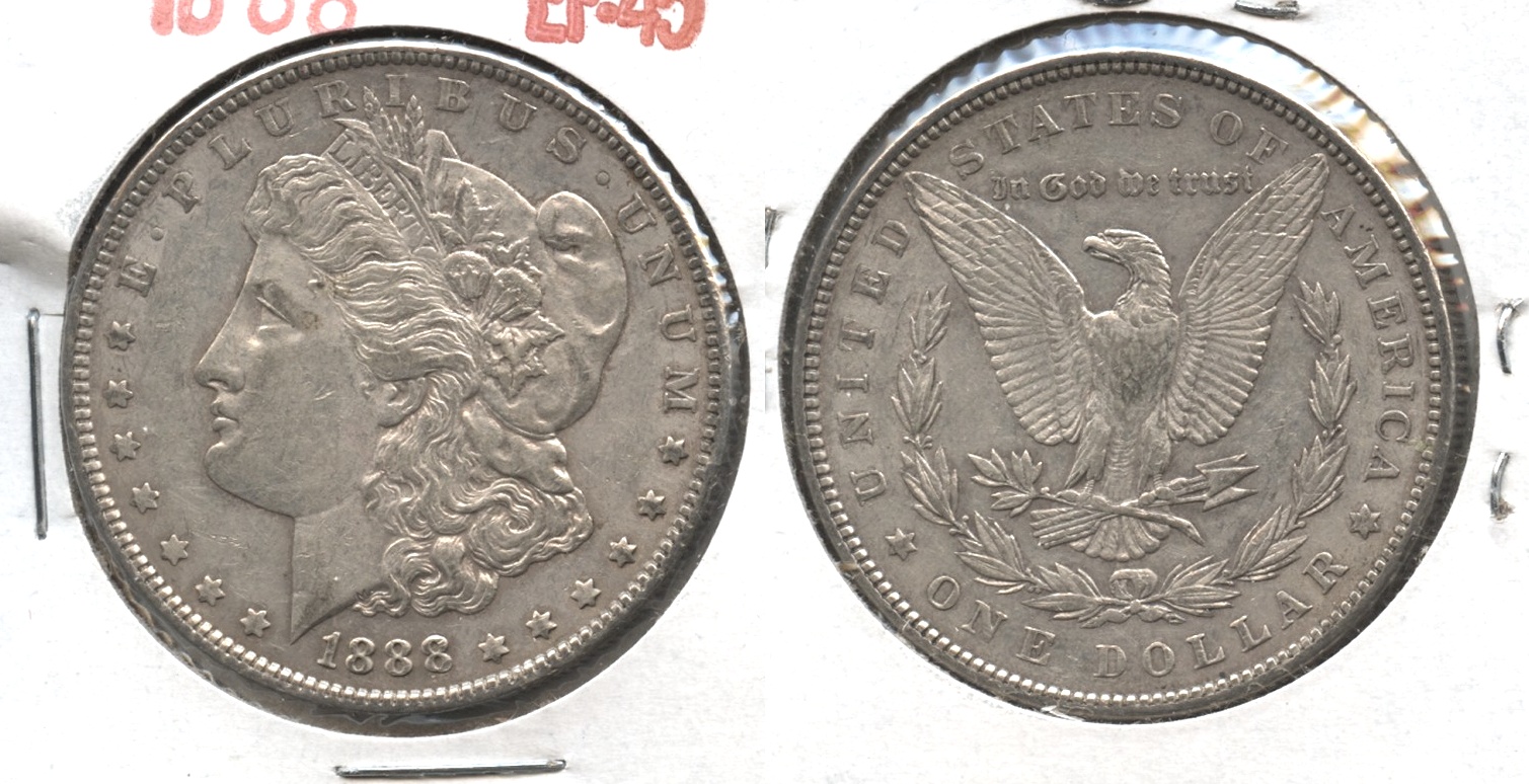 1888 Morgan Silver Dollar EF-45 #d