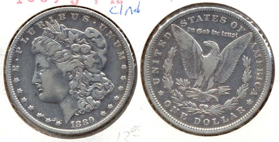 1889-O Morgan Silver Dollar Fine-12 a Cleaned