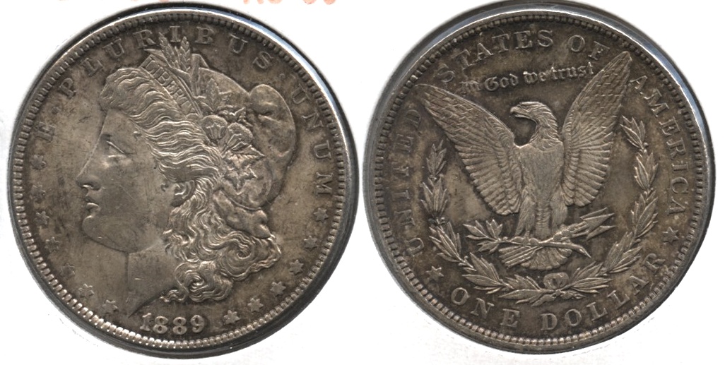 1889 Morgan Silver Dollar AU-50 ad