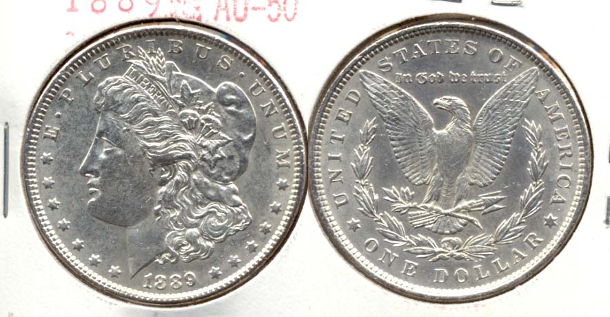 1889 Morgan Silver Dollar AU-50 b
