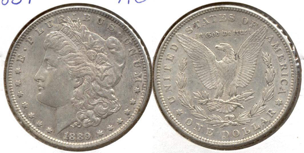 1889 Morgan Silver Dollar AU-50 t