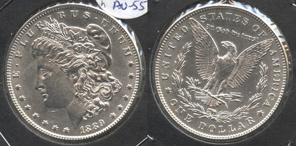 1889 Morgan Silver Dollar AU-55 h