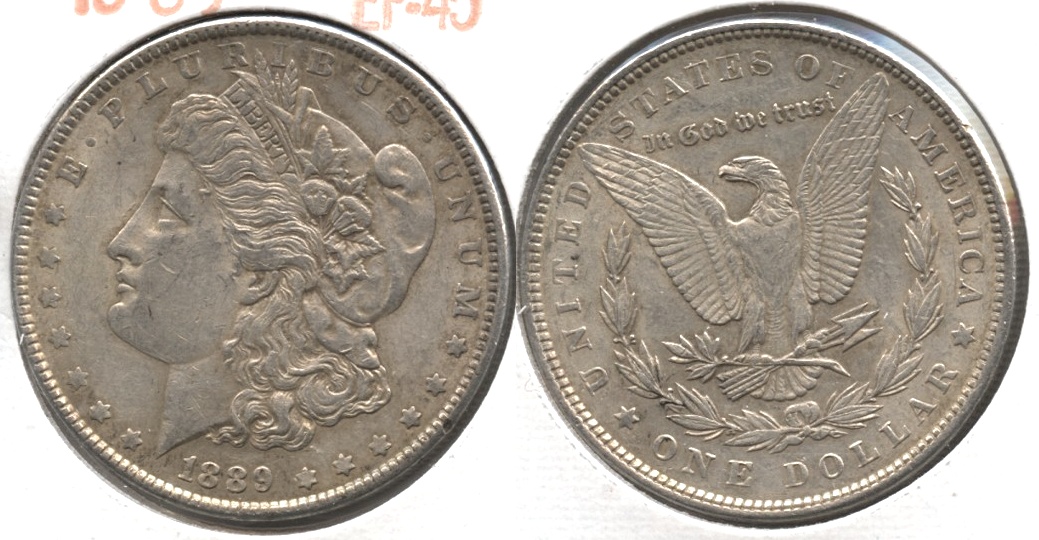 1889 Morgan Silver Dollar EF-45 #ac
