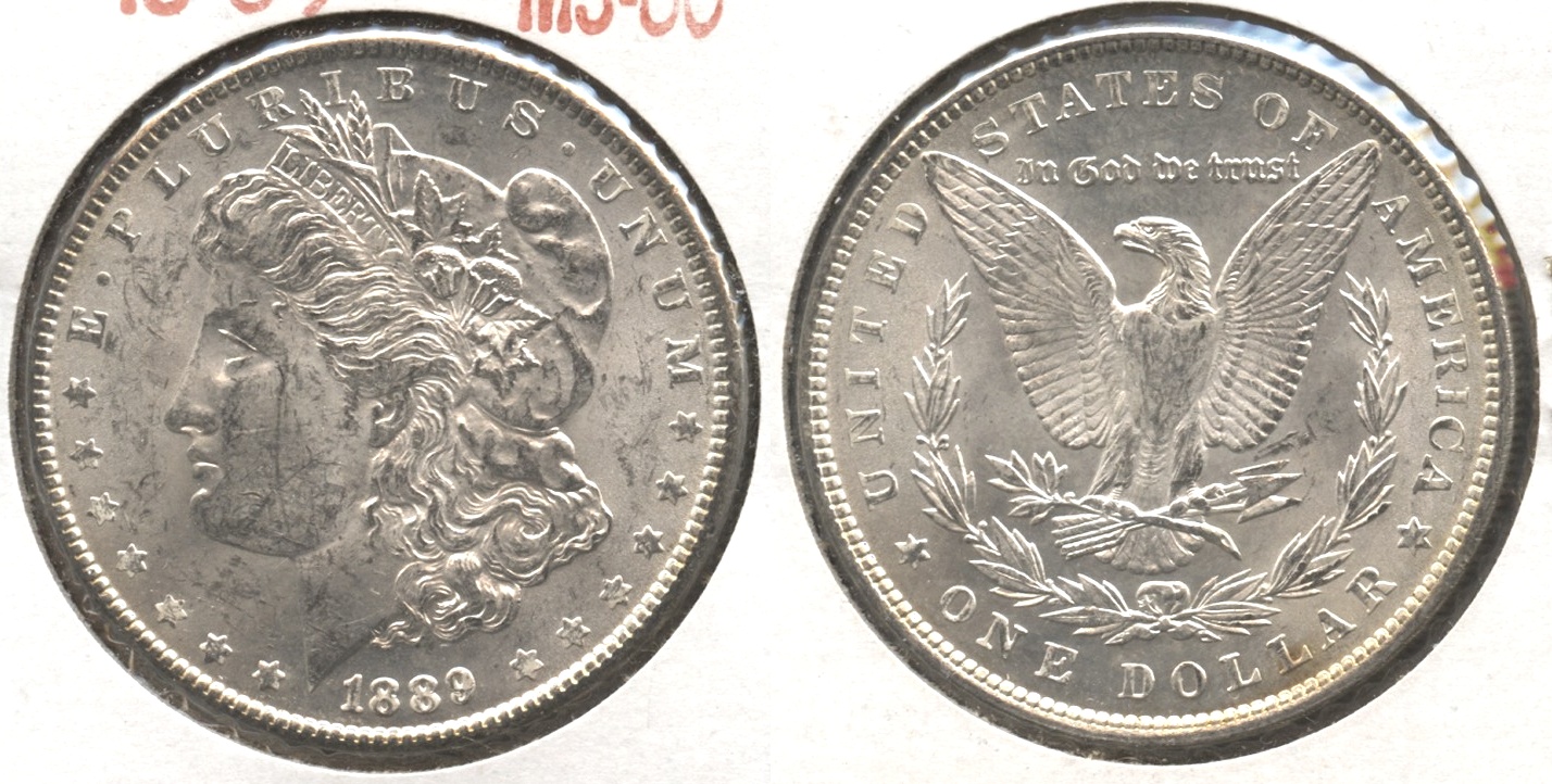 1889 Morgan Silver Dollar MS-60 #e