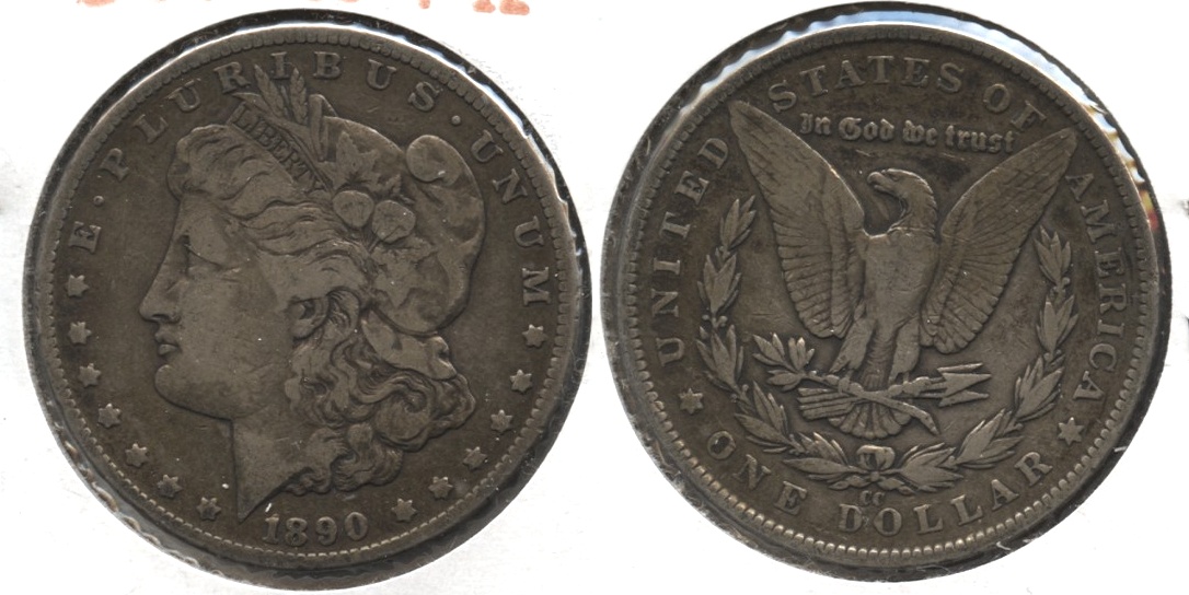 1890-CC Morgan Silver Dollar Fine-12 #b