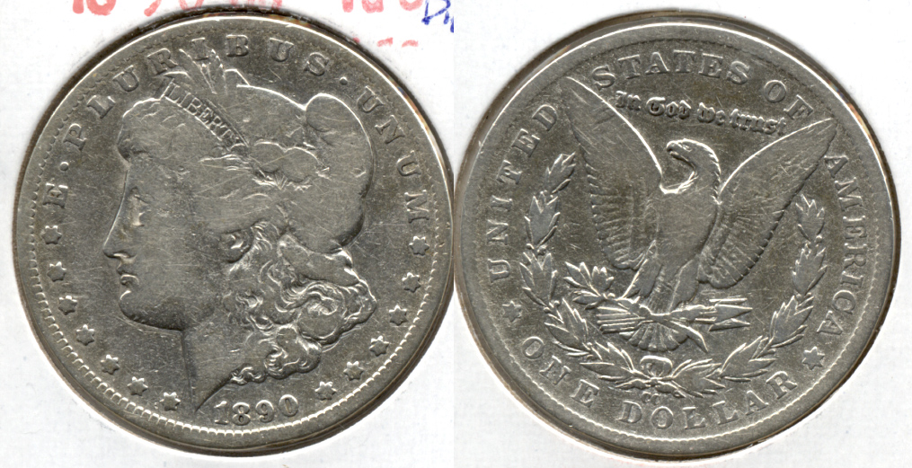 1890-CC Morgan Silver Dollar G-4 Dipped