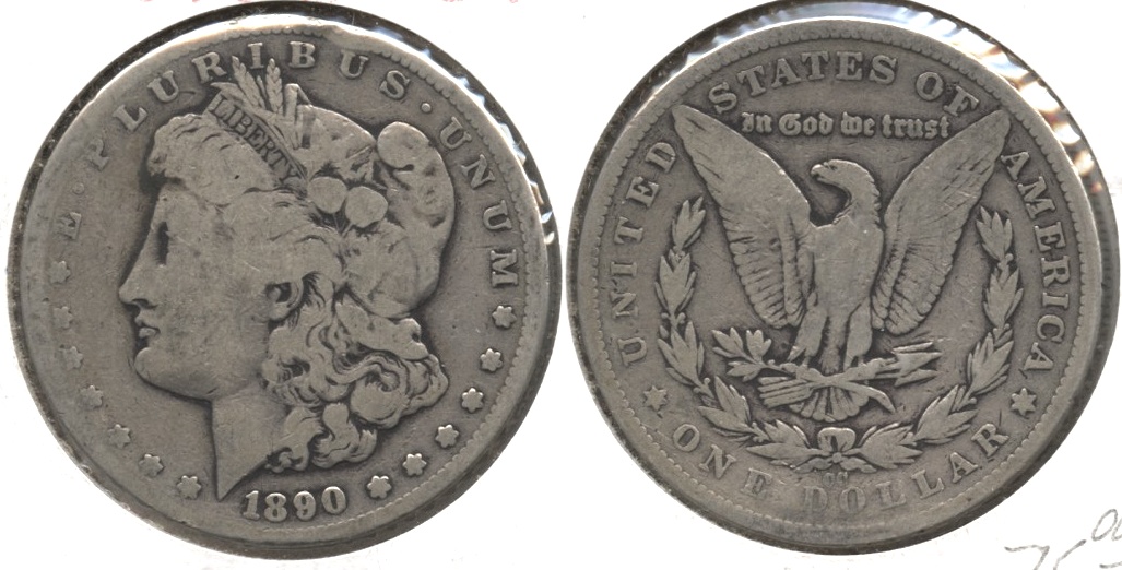 1890-CC Morgan Silver Dollar G-4 c