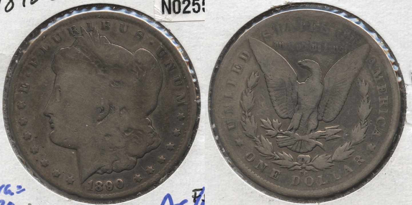 1890-CC Morgan Silver Dollar G-4 #j Cleaned