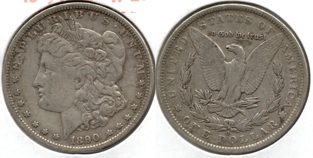 1890-O Morgan Silver Dollar VF-20 e