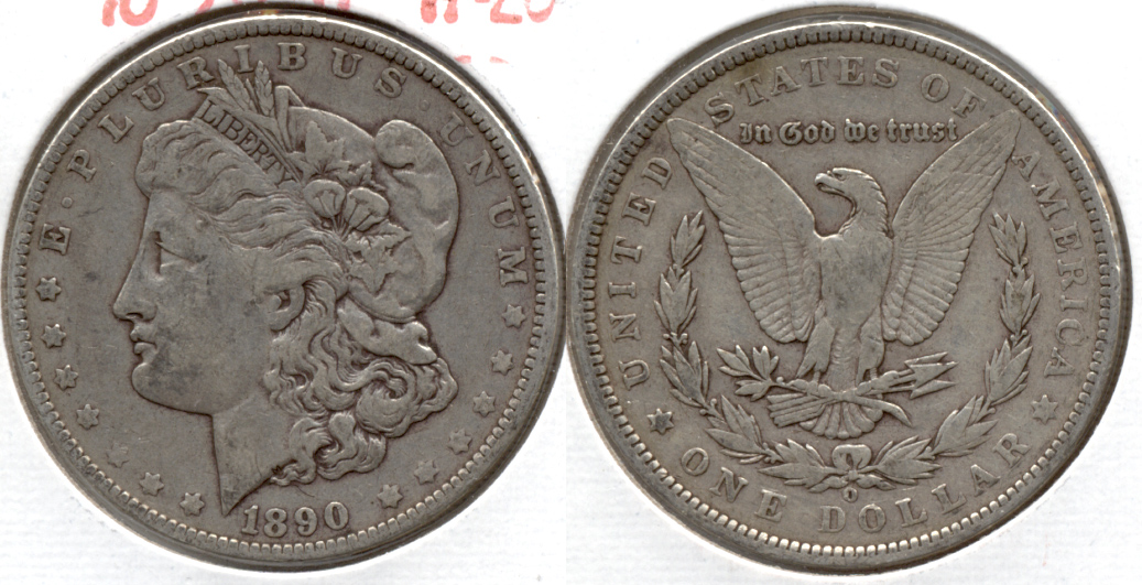 1890-O Morgan Silver Dollar VF-20 f