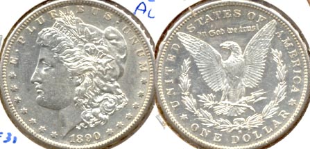 1890-S Morgan Silver Dollar AU-55
