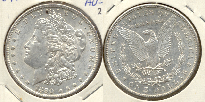 1890-S Morgan Silver Dollar AU-55 a