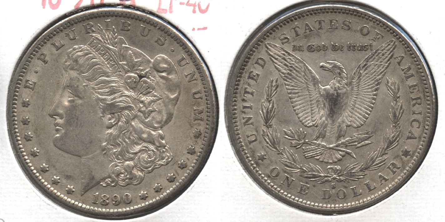 1890-S Morgan Silver Dollar EF-40 #p