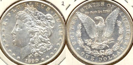 1890-S Morgan Silver Dollar MS-60 a