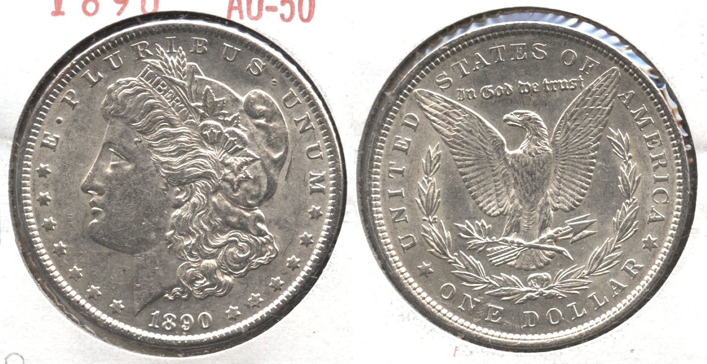 1890 Morgan Silver Dollar AU-50 #p