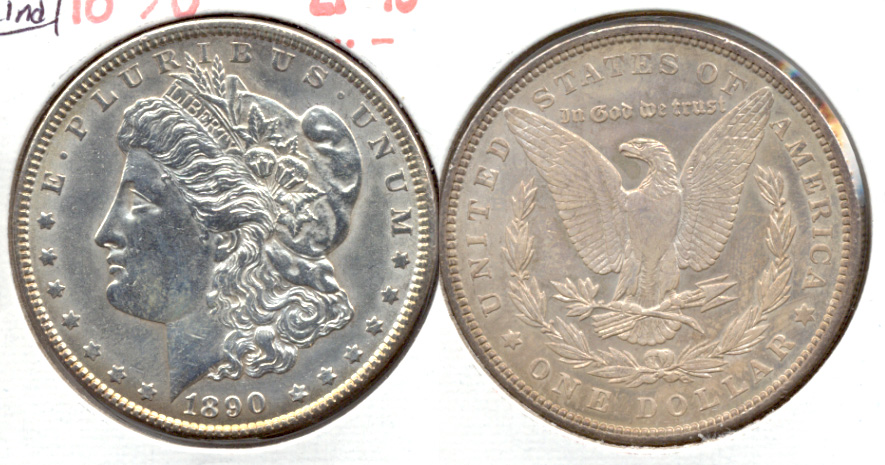 1890 Morgan Silver Dollar AU-55 Cleaned