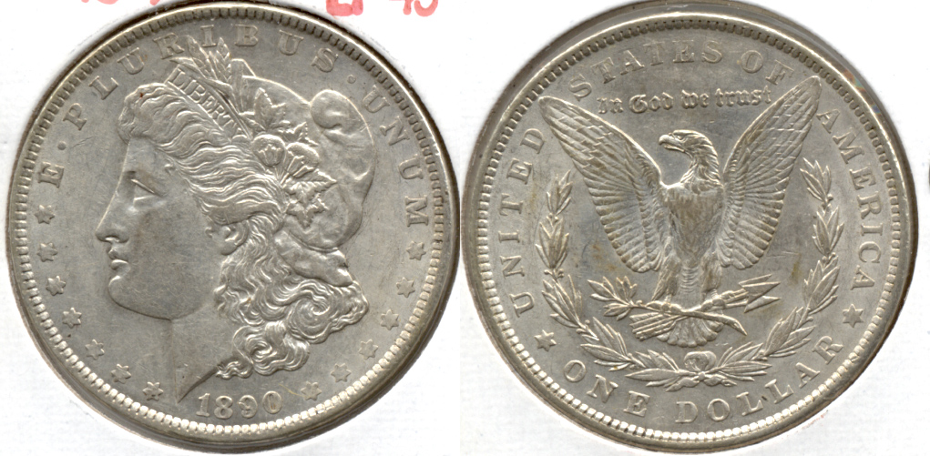 1890 Morgan Silver Dollar EF-45 f