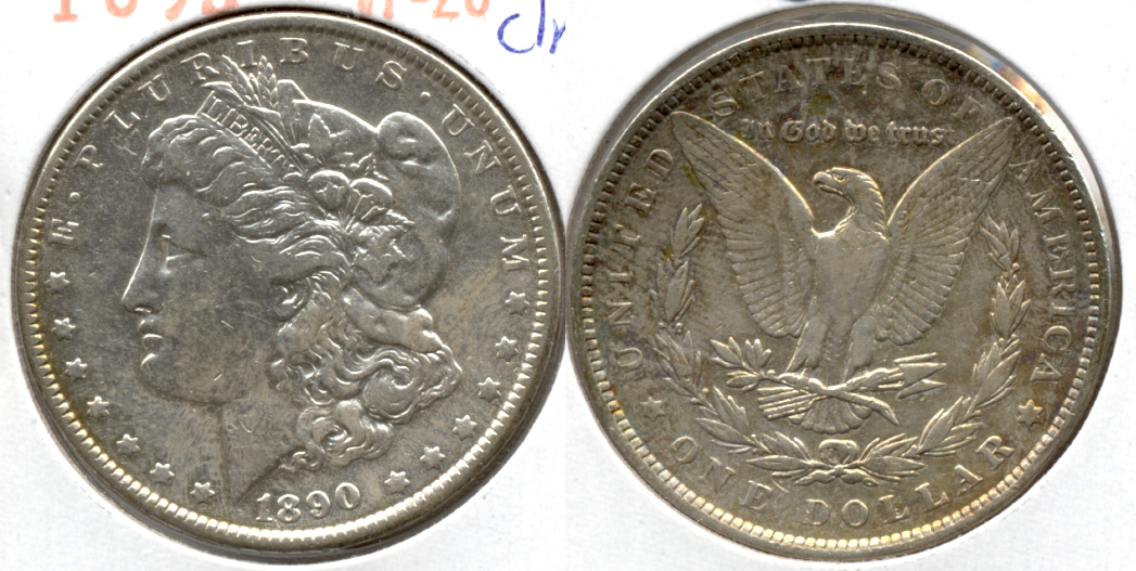 1890 Morgan Silver Dollar VF-20 c Cleaned