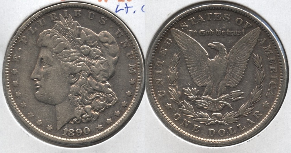 1890 Morgan Silver Dollar VF-20 #d Lightly Cleaned