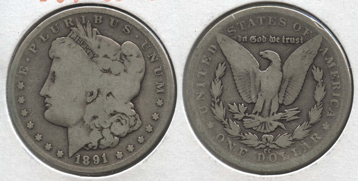 1891-CC Morgan Silver Dollar Good-4