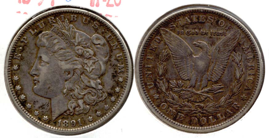 1891-O Morgan Silver Dollar VF-20