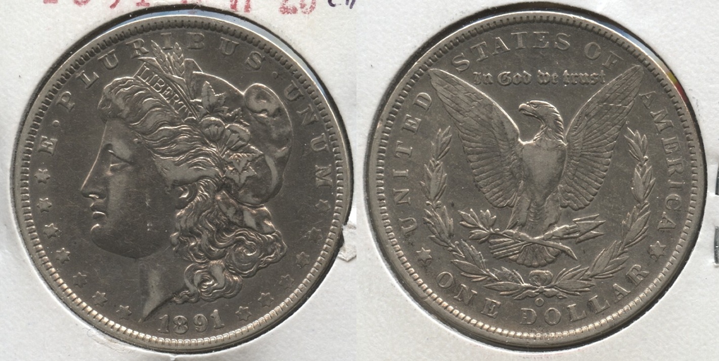 1891-O Morgan Silver Dollar VF-20 #d Cleaned