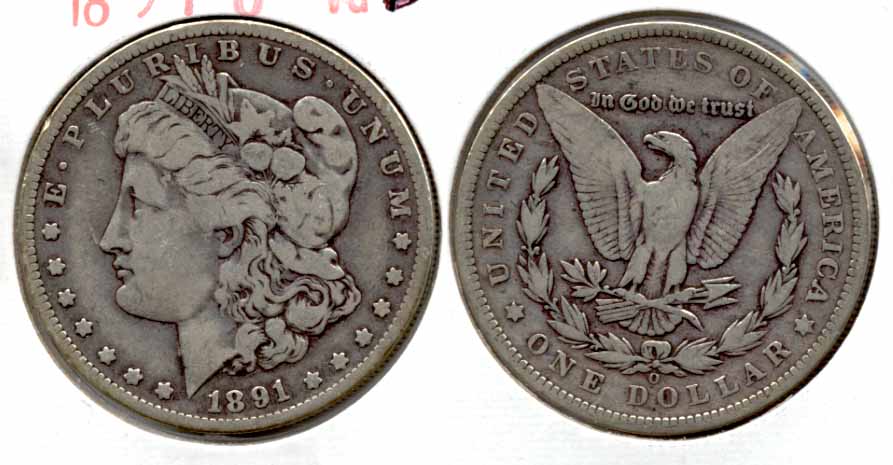 1891-O Morgan Silver Dollar VG-8 a