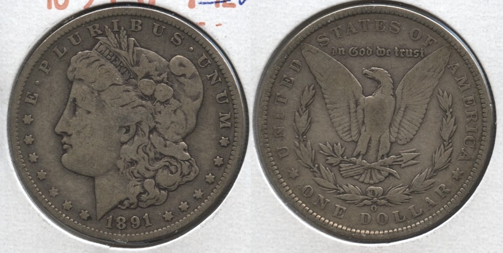 1891-O Morgan Silver Dollar VG-8 d