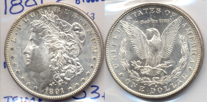 1891-S Morgan Silver Dollar MS-63