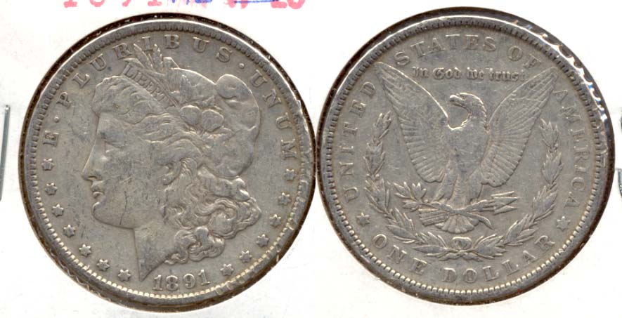1891 Morgan Silver Dollar Fine-12