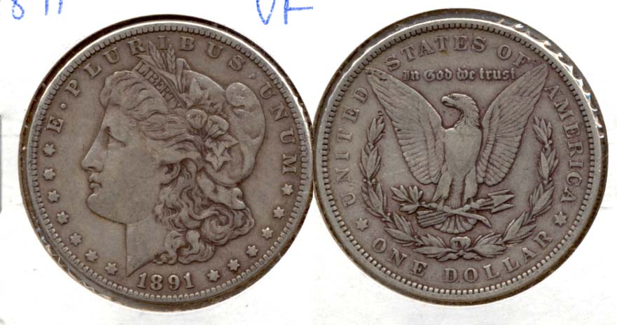 1891 Morgan Silver Dollar VF-20 a