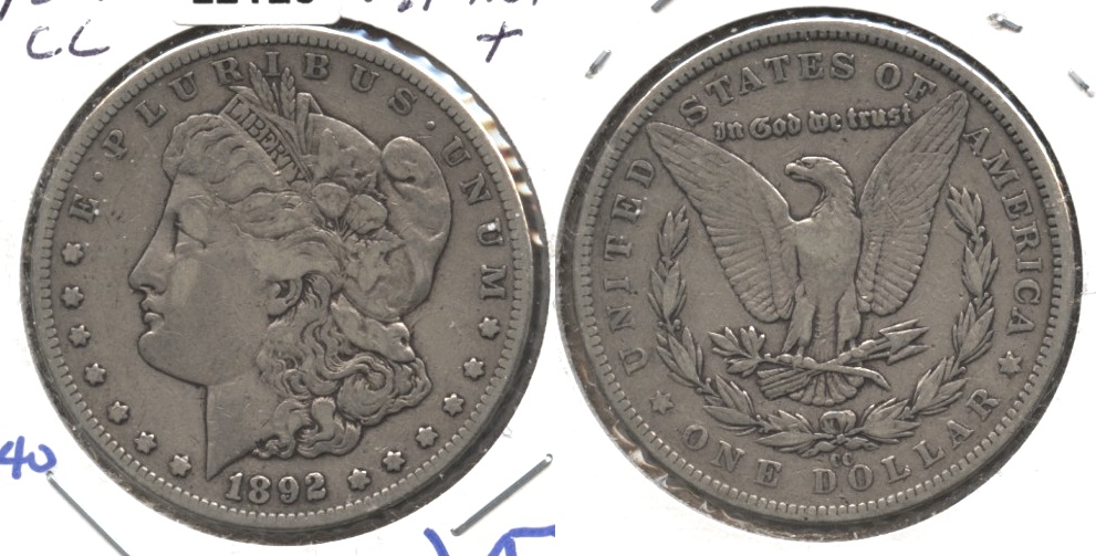 1892-CC Morgan Silver Dollar VF-20