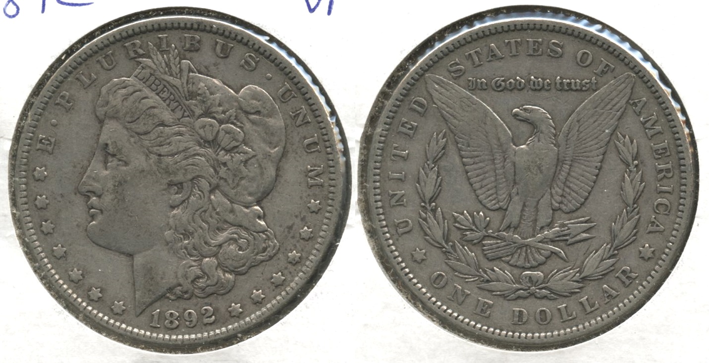 1892 Morgan Silver Dollar VF-20 #a