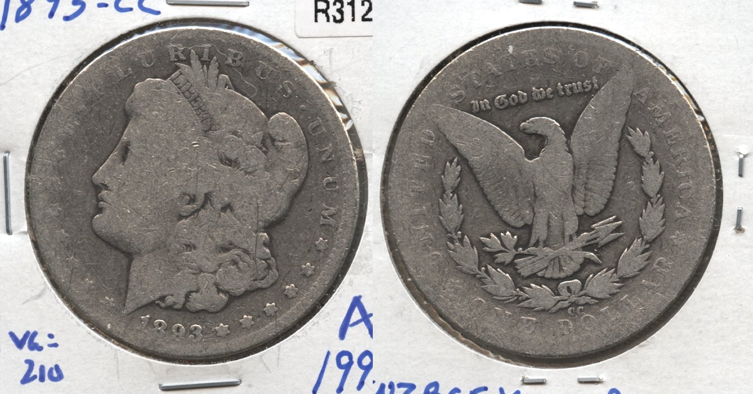 1893-CC Morgan Silver Dollar AG-3 #a