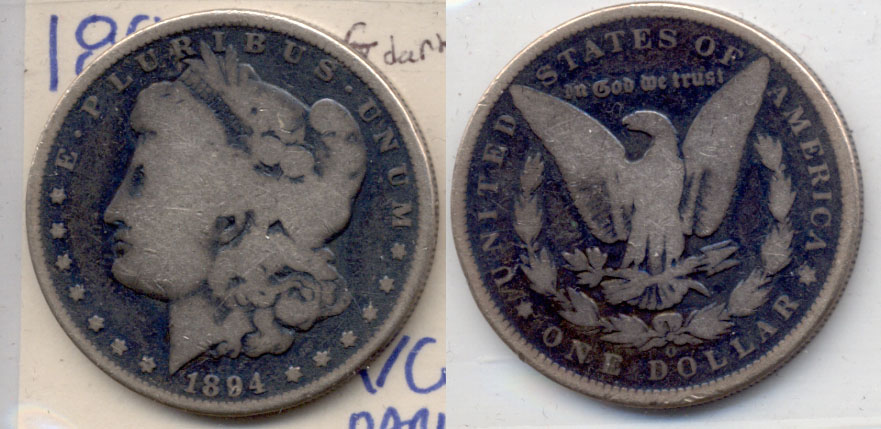 1894-O Morgan Silver Dollar Good-4 Dark Blue Tone