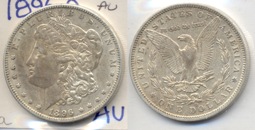 1896-O Morgan Silver Dollar AU-50 a