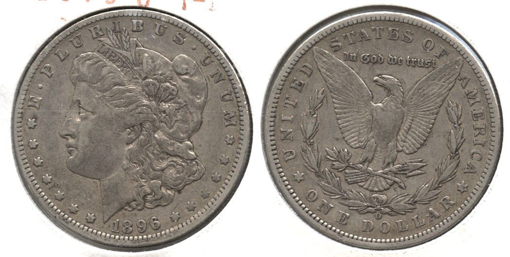 1896-O Morgan Silver Dollar Fine-12 e