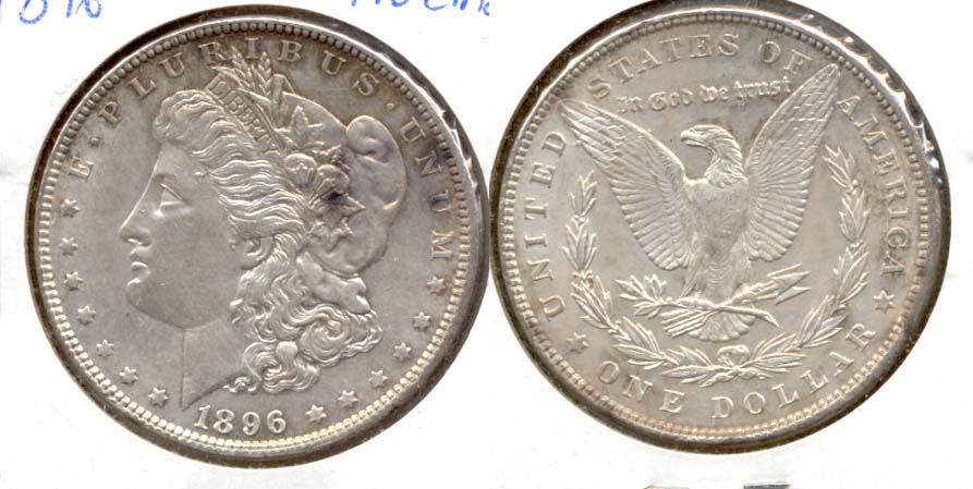 1896 Morgan Silver Dollar AU-50 b Cleaned